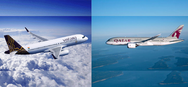 Qatar and Vistara announce interline partnership pact
